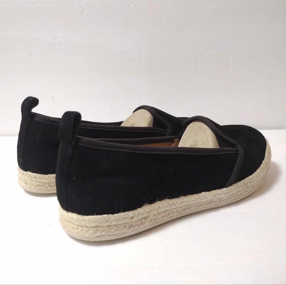 Clarks Azella Major Women’s 8.5 Black Suede Comfort Espadrille Flat Loafer NWT